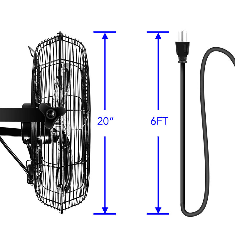 CG INTERNATIONAL TRADING 20 In. High Velocity Industrial Wall Mount Fan